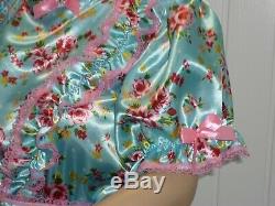 Sissy Adult Baby Rose Satin & lace Frilly Dress 46/48 BUST cosplay lola CDTV