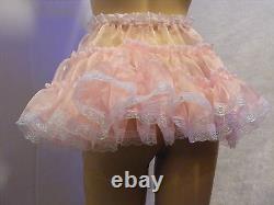 Sissy Adult Baby Sexy Fancy Dress Pink Organza Micro Mini Frilly Skirt 11long