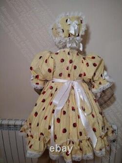 Sissy Adult Baby Strawberry Poly Cotton Dress, Panties and Bonnet