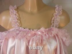 Sissy dress ADULT satin babydoll negligee nighty fancy dress maid cosplay CD TV