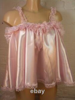 Sissy dress ADULT satin babydoll negligee nighty fancy dress maid cosplay CD TV