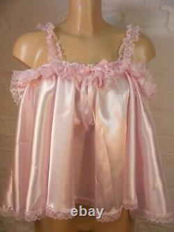 Sissy dress ADULT satin babydoll negligee nighty fancy dress maid cosplay CD TV