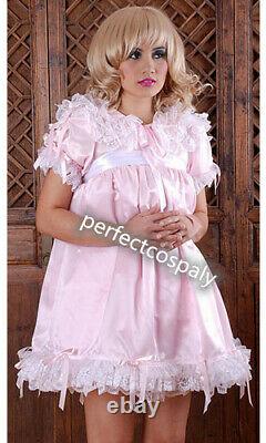 Sissy maid adult baby neuter CD/ TV pink satin and organza