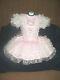 Sissy Maid Adult Baby Neuter Cd/ Tv Pink Satin And Organza Frilly Dress &