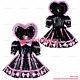 Sissy Maid Baby Black Thin Pvc Dress Lockable Heart Hood Pink Bowknot Cdg2347