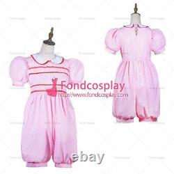 Sissy maid lockable baby pink Cotton jumpsuits rompers dress CD/TVG3825