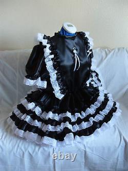 Sissymaidsadult Babyunisexcd/tv Fetish Black Satin And White Lace Dress
