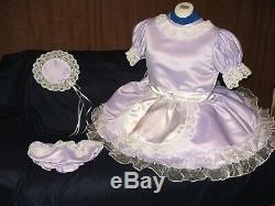 Sissymaidsadult Babyunisexcd/tv Lilac Satin & White Lace & Organza Dress Set