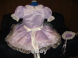 Sissymaidsadult Babyunisexcd/tv Lilac Satin & White Lace & Organza Dress Set