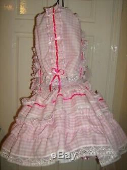 Sissymaidsadult Babyunisexcd/tv Pink Gingham And White Lace Dress