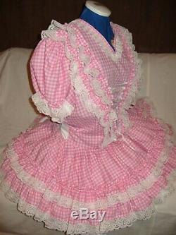 Sissymaidsadult Babyunisexcd/tv Pink Gingham & Lace Dress