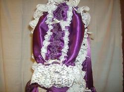 Sissymaidsadult Babyunisexcd/tv Purple Satin & White Lace & Bows Dress