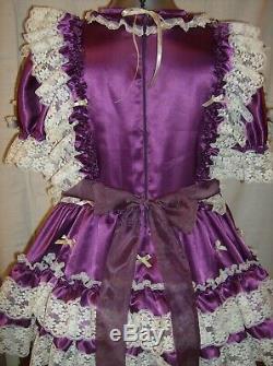 Sissymaidsadult Babyunisexcd/tv Purple Satin & White Lace & Bows Dress