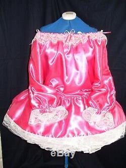 Sissymaidsadult Babyunisexcd/tvbardot Style Pink Satin White Lace Dress