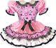 Sophie Custom Fit Lacy Pink Satin Minnie Mouse Adult Baby Sissy Dress Leanne