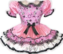 Sophie CUSTOM FIT Lacy Pink Satin Minnie Mouse Adult Baby Sissy Dress LEANNE