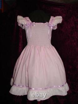 Sundress Cotton Pink Sissy Lolita Adult Baby Dress Aunt D