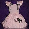 Sundress Cotton Pink With Black Poodle Sissy Lolita Adult Baby Dress Aunt D