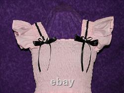 Sundress Cotton Pink with Black Poodle Sissy Lolita Adult Baby Dress Aunt D