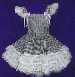 Sundress Gingham Turquoise Sissy Lolita Adult Baby Aunt D