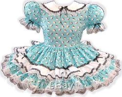 Susan CUSTOM FIT Mint Bumble Bees Adult Little Girl Baby Sissy Dress LEANNE