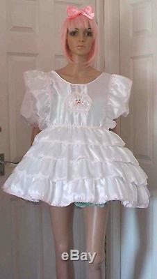 Unisex short adult baby dress, Fancy dress sissy 4 tier dress lolita cosplay