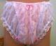 Vtg Baby Pink T Panty Hi Cut Style Sissy Lace Sheer Illusion Lace Arcs New L/xl