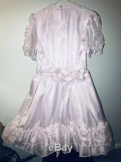 VTG Lilac Merry Girl Dress Pearls Ruffles Costume Adult Baby Sissy Swishy 16P