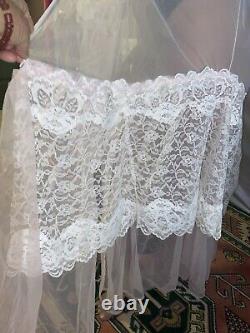 VTG SHEER LACE Chiffon Bell Slv Sissy Adult Baby Coquette DEMURE SISSY Gown Robe