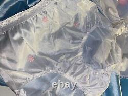 VTG Silky Nylon Pink Lace Daisys Flowers Sissy Panties Pjs Cami Set Adult Baby