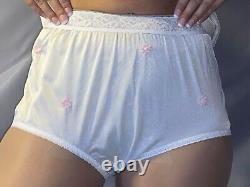 VTG Silky Nylon Pink Lace Daisys Flowers Sissy Panties Pjs Cami Set Adult Baby