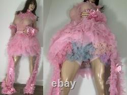 VTG Ultra Sheer 15 Denier Nylon With Silky Satin 5 Piece Prissy Sissy Set