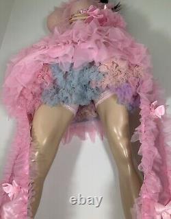 VTG Ultra Sheer 15 Denier Nylon With Silky Satin 5 Piece Prissy Sissy Set