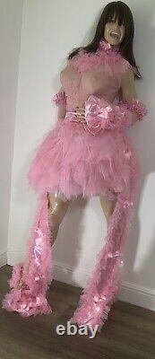 VTG Ultra Sheer 15 Denier Nylon With Silky Satin 5 Piece Prissy Sissy Set