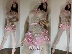 VTG Ultra Sheer 15 Denier Super Soft Nylon With Luxury Lace Sissy 3 Piece Set