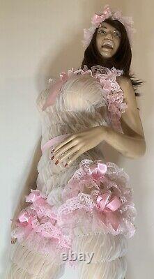 VTG Ultra Sheer 15 Denier Super Soft Nylon With Luxury Lace Sissy 3 Piece Set