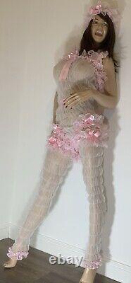 VTG Ultra Sheer 15 Denier Super Soft Nylon With Luxury Lace Sissy 3 Piece Set