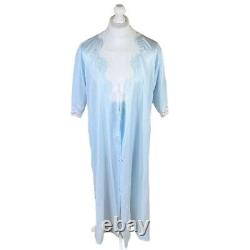 Vintage Satin Sissy Nightie Gown Size 12 Blue Lace Shiny Baby Doll Nightie 80s