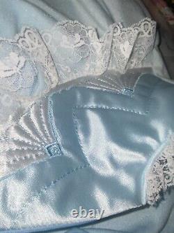 Vtg Sissy Adult Baby Cottagecore Shabby Chic Lace Zip Satin Quilt Robe Gown Nwt