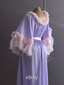 Vtg Sissy Adult Baby Nightgown Pjs Pajamas Frilly FRU FRU Db Chiffon Bows Nylon