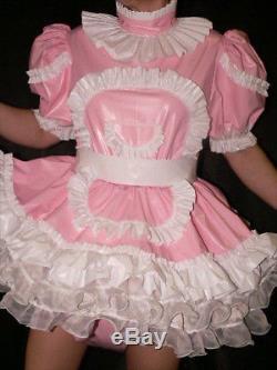Z15Adult Baby Sissy pvc dress with sewn in diaper pantykleid & Spreizhose