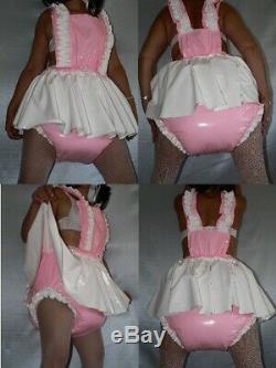 Z16Adult Baby Sissy pvc dress with sewn in diaper pantykleid & Spreizhose