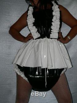 Z17Adult Baby Sissy pvc dress with sewn in diaper pantykleid & Spreizhose