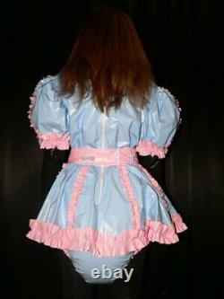 Z35Adult Baby Sissy pvc dress with sewn in diaper pantykleid & Spreizhose