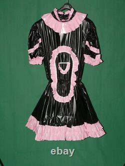 Z43Adult Baby Sissy pvc dress with sewn in diaper pantykleid & Spreizhose