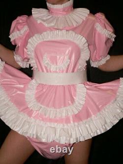Z52Adult Baby Sissy pvc dress with sewn in diaper pantykleid & Spreizhose