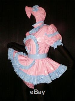 Z54Adult Baby Sissy pvc dress with sewn in diaper pantykleid & Spreizhose