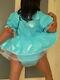 Z9adult Baby Sissy Pvc Dress With Sewn In Diaper Pantykleid & Spreizhose